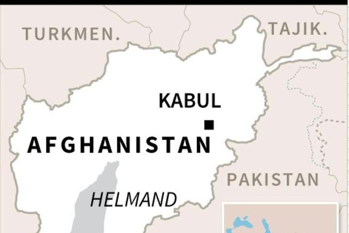Map locating Helmand, site of deadly US military bombing.