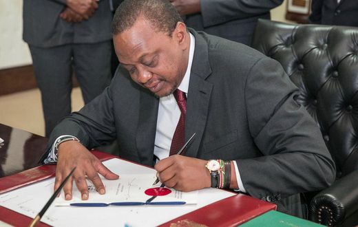 President Kenyatta quickly signs fuel VAT proposal into law