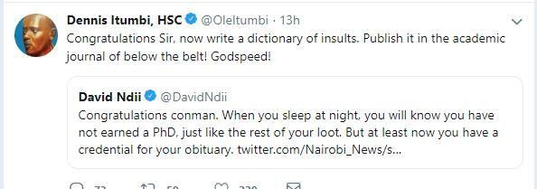 Dennis Itumbi responds to David Ndii
