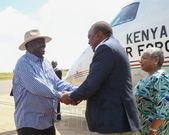 President Uhuru Kenyatta and Raila Odinga in Kisumu (PSCU)