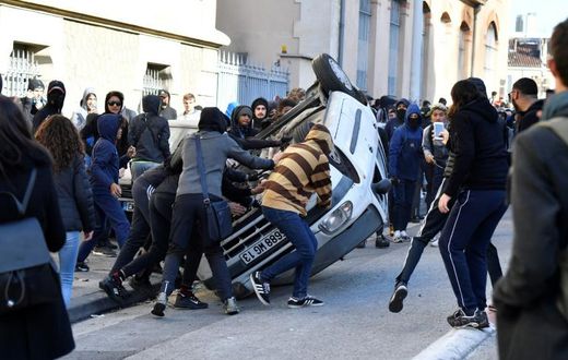 Protests erupted in several cities in France over education reforms