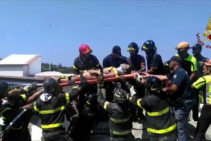 11-year-old boy Ciro was pulled from the rubble of his house after Monday's earthquake on the popular Italian tourist island of Ischia, off the coast of Naples.