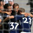 Tottenham's English midfielder Dele Alli (L) celebrates scoring the opening goal during the English Premier League match against Newcastle at St James' Park in Newcastle-upon-Tyne, northeast England on August 13, 2017