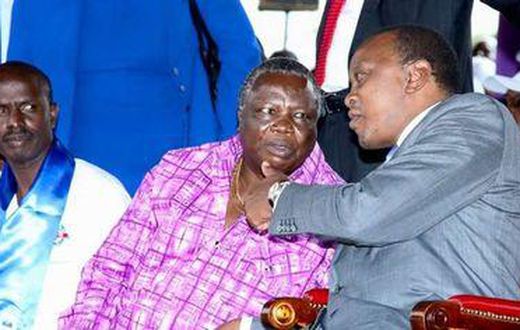 President Uhuru Kenyatta with Cotu boss Francis Atwoli