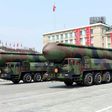 North Korea's military displays ballistic missiles during a parade in Pyongyang