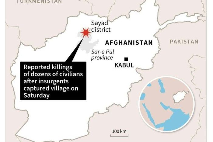 Map of Afghanistan locating Sayad district