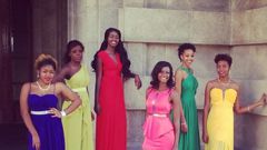 Sylvia Wambui Karanja (in green) when she contested for the Miss Africa Perth crown