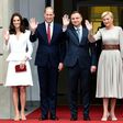 Prince William and his wife Kate at the Polish presidential palace with President Andrzej Duda and his wife Agata Kornhauser-Duda