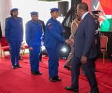 President Uhuru Kenyatta during the launch of the new police uniforms
