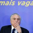 Brazilian President Michel Temer looks on during a public event as his fate is weighed by Brazil's Congress