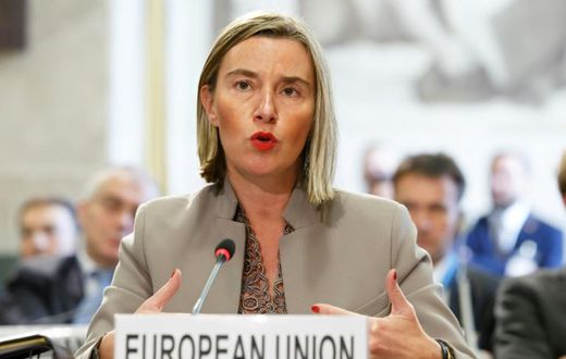 EU diplomatic chief Federica Mogherini warned that Europe did not want to become a battlefield for global powers once again, like during the Cold War