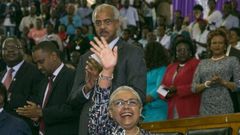 First Lady Margaret Kenyatta at Safaricom Indoor Arena, Kasarani during the Beyond Zero Summit on June 13, 2017.