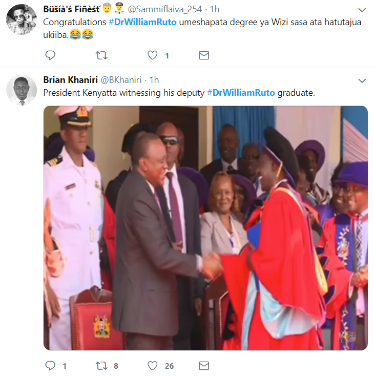 Comments posted on gteh trending hash tag #DrWilliamRuto