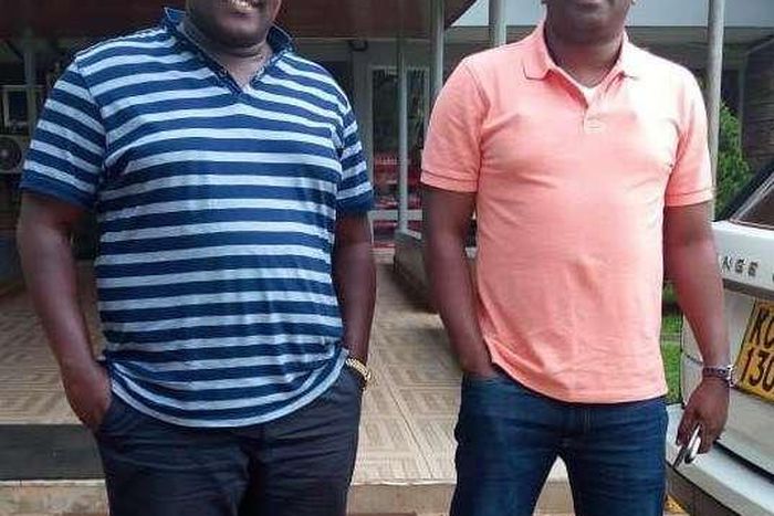 Senator Cleophas Malala with Sports CS Echesa. 3 journalists arrested for Senator’s photoshopped nudes