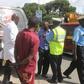 File image of police officers on duty. A matatu in Embu sped off with two police officers who were later dumped in a forest in Kirinyaga