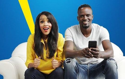 Joey Muthengi and McDonald Mariga on a Betin poster