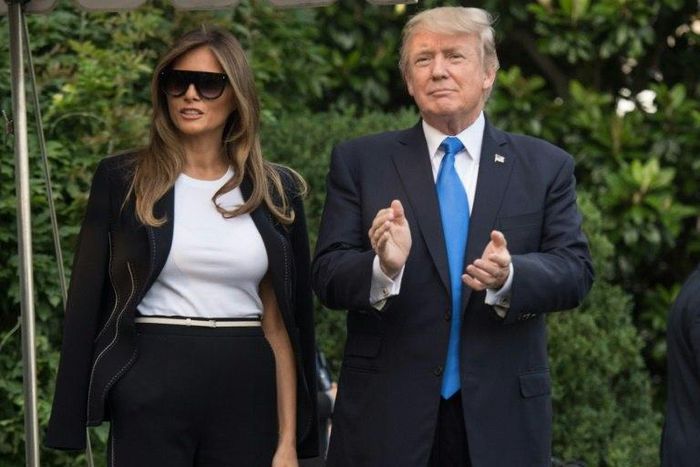 US President Donald Trump and First Lady Melania Trump depart the White House for Paris on July 12, 2017
