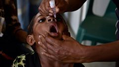 Six-year-old Warapnong Ponde is given a polio vaccination in a mobile clinic in rural Papua New Guinea, as the impoverished country fights a new outbreak of a disease which had previously been eradicated