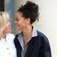Barbadian R&B icon Rihanna (R) with French First Lady Brigitte Macron in Paris. She described her meeting President Emanuel Macron as 'incredible'.