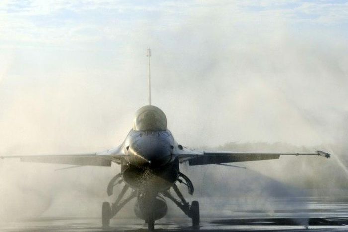 Taiwan's air force said earlier this year it is starting an upgrade of part of its fleet of US-made F-16 fighters, like this one seen at Chiayi air base in southern Taiwan