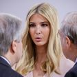The daughter of the US President Ivanka Trump talks to Secretary-General of the UN Antonio Guterres (left) and the Secetary of the Economic Cooperation Organization (ECO) Jose Angel Gurria at the G20 Summit in Hamburg on July 8, 2017