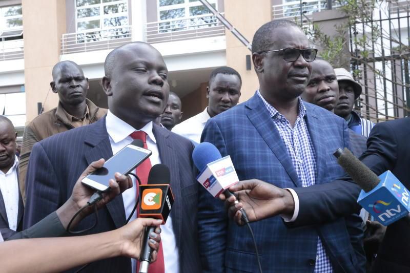 File Image of Paul Wanyama with Evans Kidero. Wanyama was arrested by DCI operatives on Friday
