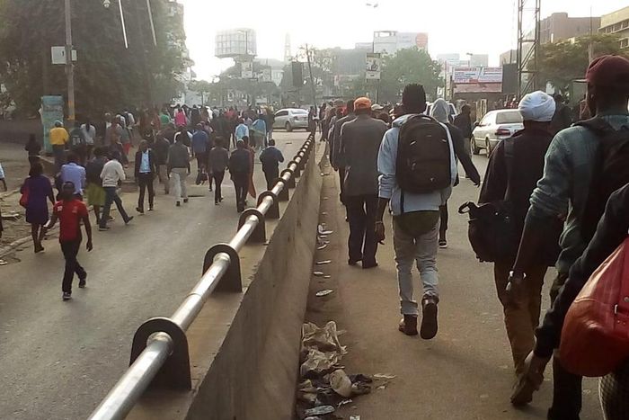 City dwellers walking as matatu CBD ban takes effect on Monday December 3, 2018