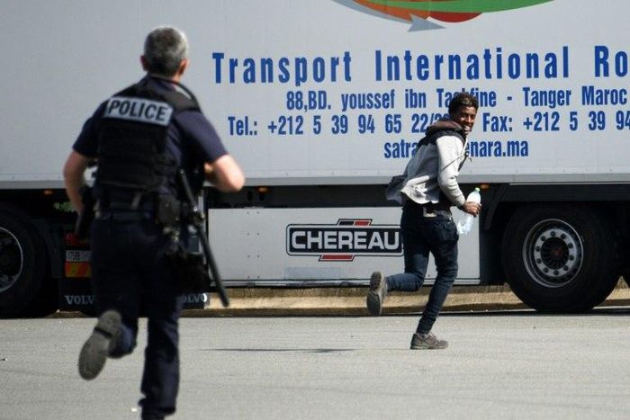 Calais is a springboard for migrants attempting to cross the Channel to Britain, normally by stowing away on trucks that board ferries