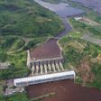 The Inga 1 (rear) and Inga 2 (front) power plants dams are seen on the Congo river in 2013, which the Inga 3 project would complement