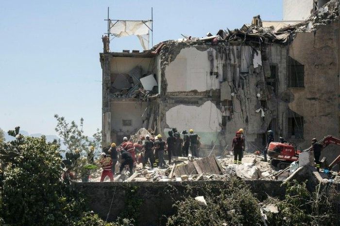 Bedrooms were located in the part of the building that collapsed near Naples, Italy, killing eight people