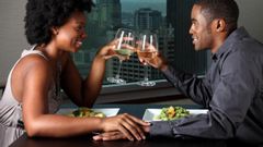 African couples on romantic date