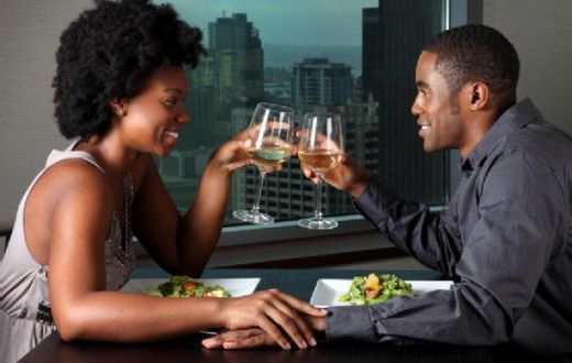 African couples on romantic date