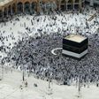 Muslim pilgrims circle the Kaaba at the Grand Mosque in the Saudi city of Mecca
