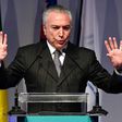 Brazil's President Michel Temer delivers a speech in Sao Paulo, Brazil, on August 8, 2017