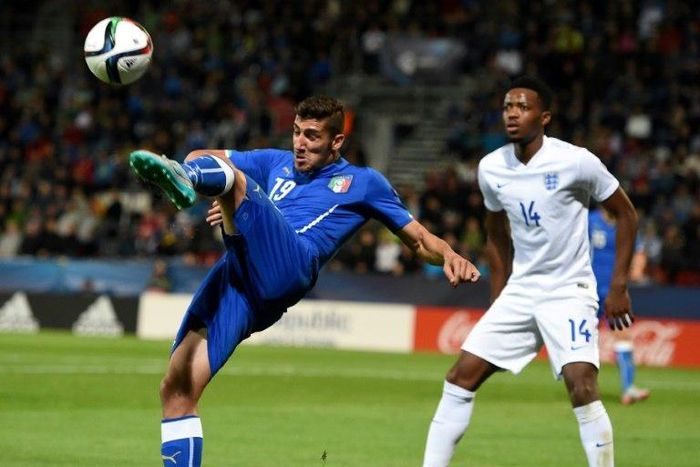 Nathaniel Chalobah (right) in action during England's Under21 match against Italy in 2015