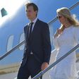 Ivanka Trump, daughter of US President Donald Trump, and her husband Jared Kushner leave Air Force One in Rome on May 23, 2017