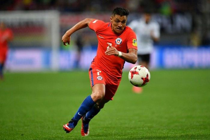 Chile's forward Alexis Sanchez runs with the ball during the 2017 Confederations Cup group B football match against Germany June 22, 2017