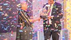 First Lady Margaret Kenyatta being awarded the prestigious Eastern Africa Lifetime Achievement Award