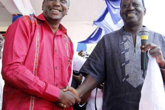 File image of President Uhuru Kenyatta with Raila Odinga