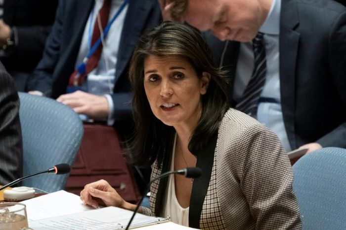 US ambassador Nikki Haley has told countries at the United Nations that the United States takes the vote on a US-drafted resolution condeming Hamas 'very seriously'