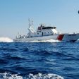 Tunisian coastguards take part in an anti-smuggling patrol off the country's northern coast on March 30, 2017