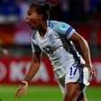 England's forward Nikita Parris reacts after scoring during the UEFA Women's Euro 2017 football match against Portugal Stadium Koning Willem II in Tilburg on July 27, 2017