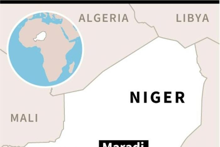 Map locating Maradi in southern Niger where ten soldiers were killed