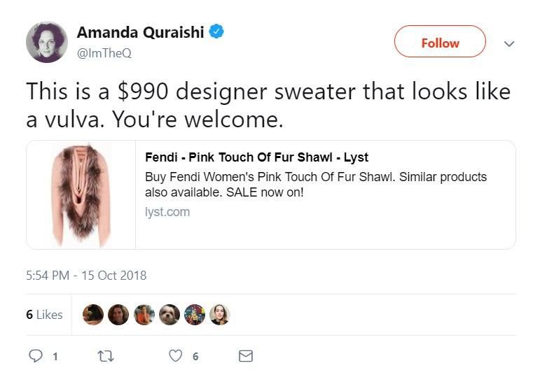 People have concluded that this designer shawl looks like a v****a