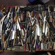 Britain is cracking down on rising knife crime, including allowing banned blades to be deposited anonymously as those shown here, after police registered more than 12,100 knife attacks between April last year and March, the highest figure in five years