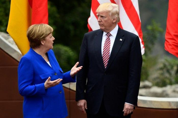 The G7 is taking place against a backdrop of a spat between the US and Germany