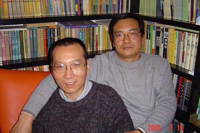 A file picture released by the family of Liu Xiaobo taken on March 14, 2005 shows 2010 Nobel peace laureate Liu Xiaobo, left, and his brother Liu Xiaoxuan