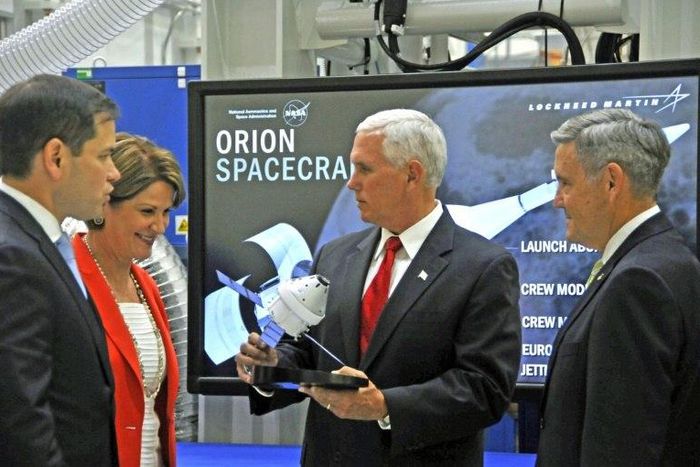 US Vice President Mike Pence visits the Kennedy Space Center in Florida on July 6, 2017