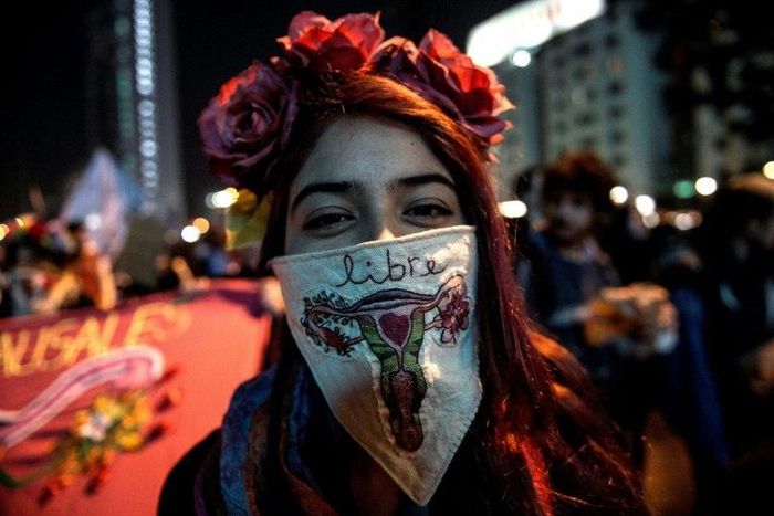 A measure to ease Chile's strict ban on abortion, upheld by the country's constitutional court, has drawn protests for and against, like this one in July by activists who decriminalizing the procedure