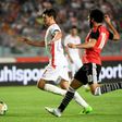Tunisian forward Youssef Msakni (left) scored the only goal as Tunisia beat Egypt in the African Cup of Nations CAN 2019 preliminary stage qualification match in Rades on June 11, 2017